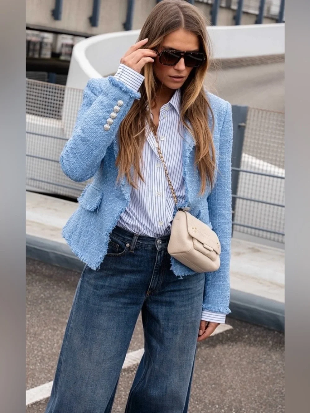 Veronica Beard Hosanna Tweed Dickey Jacket